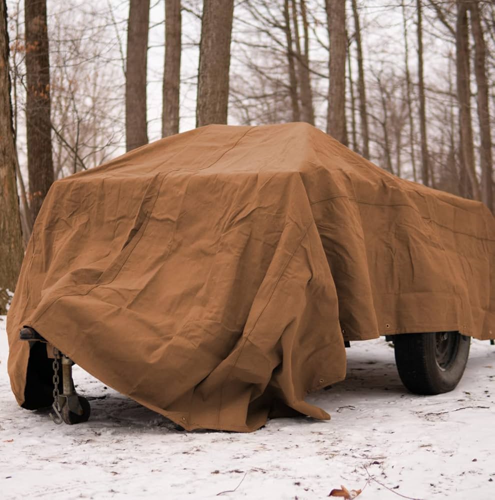 Amazon.com: WHITEDUCK 20'x20' Canvas Tarp 18 oz/37 Mil Heavy